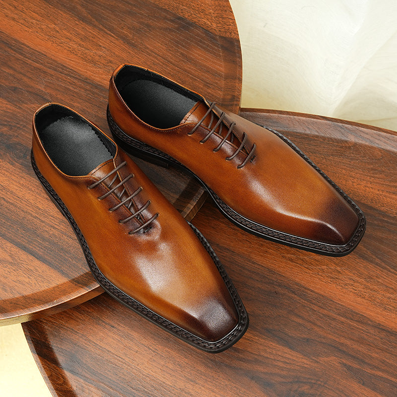 LuxeLace Leather Elegant Derby Shoes