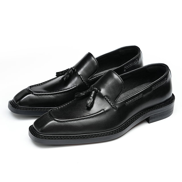 Granderie Ebonique Croc Square Toe Brogues