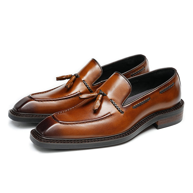 Granderie Ebonique Croc Square Toe Brogues