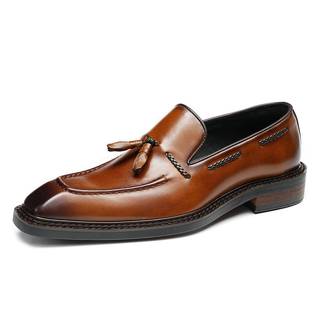 Granderie Ebonique Croc Square Toe Brogues