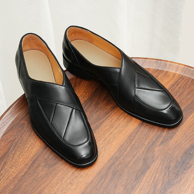 Celestova Elegance Leather Slip Loafers