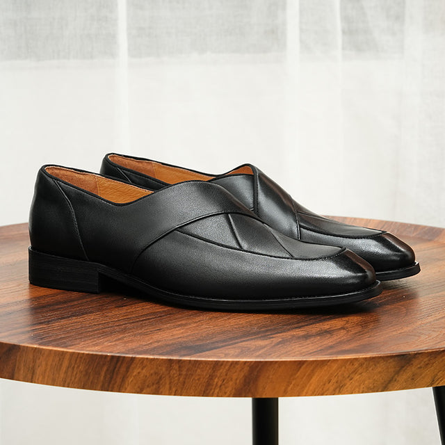 Celestova Elegance Leather Slip Loafers