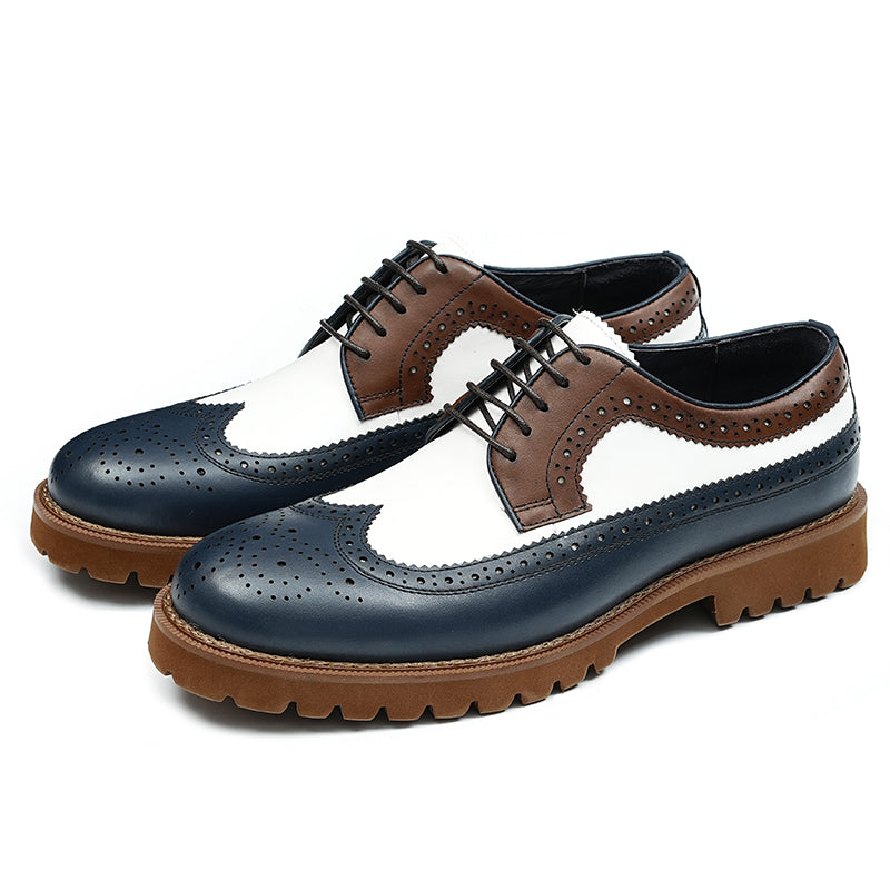 Embossed EleganceLuxe Lace-Up Dress Shoes