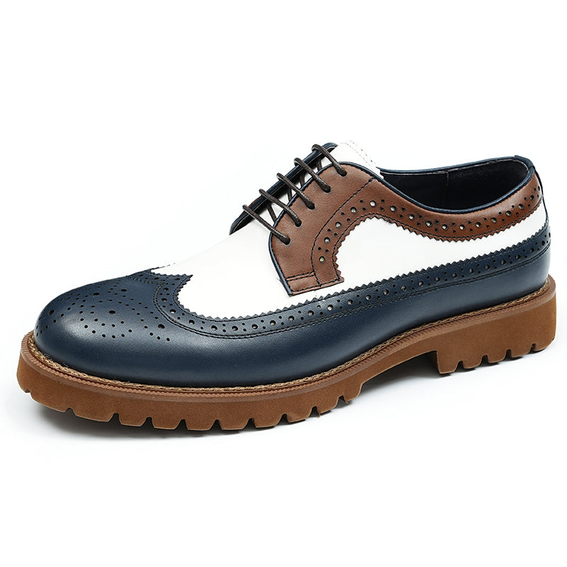 Embossed EleganceLuxe Lace-Up Dress Shoes