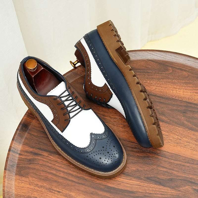 Embossed EleganceLuxe Lace-Up Dress Shoes