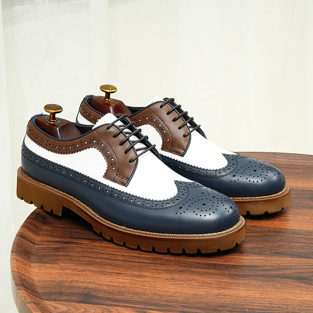 Embossed EleganceLuxe Lace-Up Dress Shoes