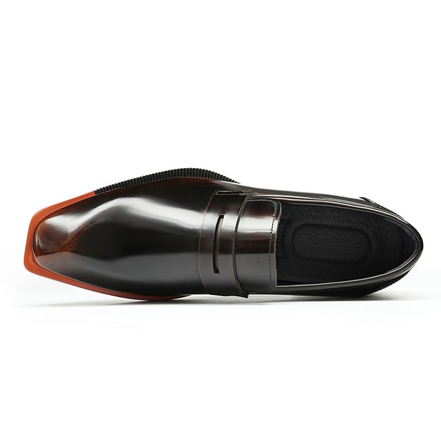 Aurastyle Ebonique Croc Leather Brogues