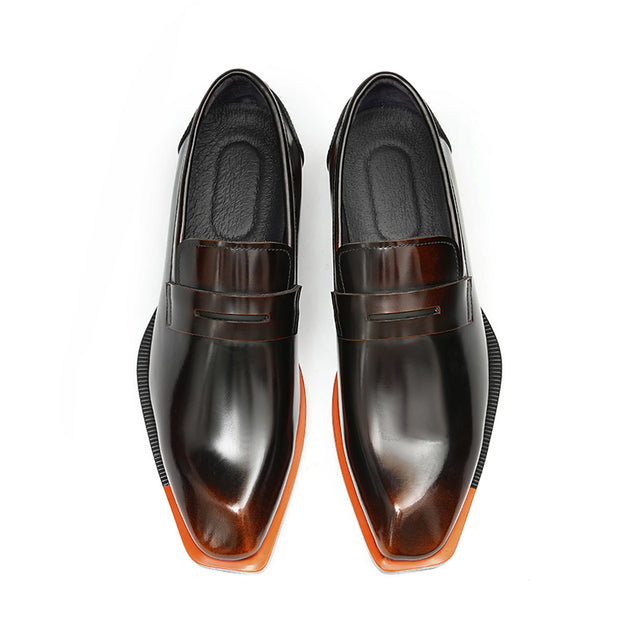 Aurastyle Ebonique Croc Leather Brogues