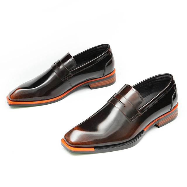 Aurastyle Ebonique Croc Leather Brogues
