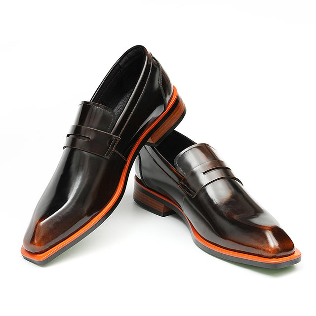 Aurastyle Ebonique Croc Leather Brogues