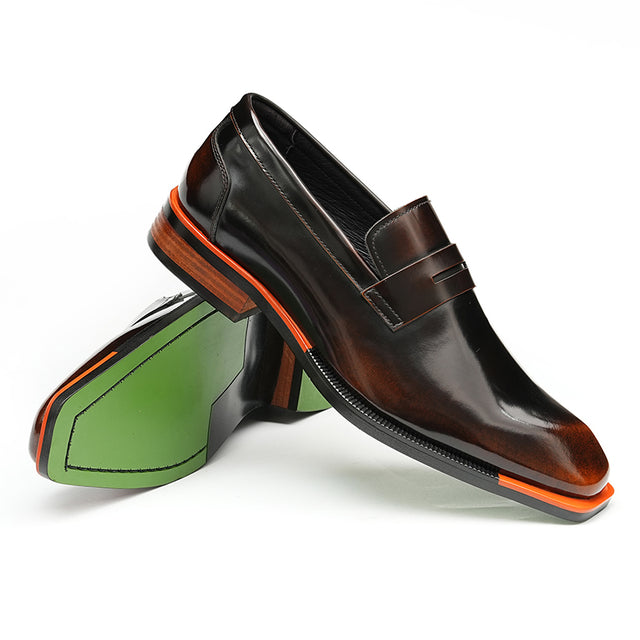 Aurastyle Ebonique Croc Leather Brogues