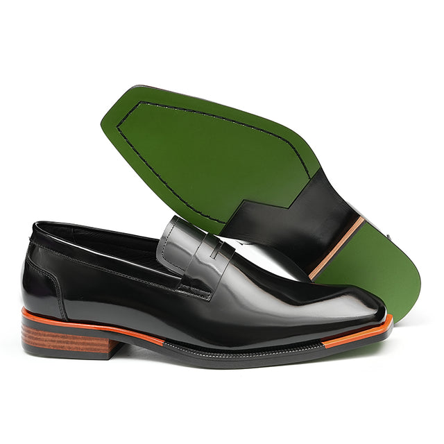 Aurastyle Ebonique Croc Leather Brogues