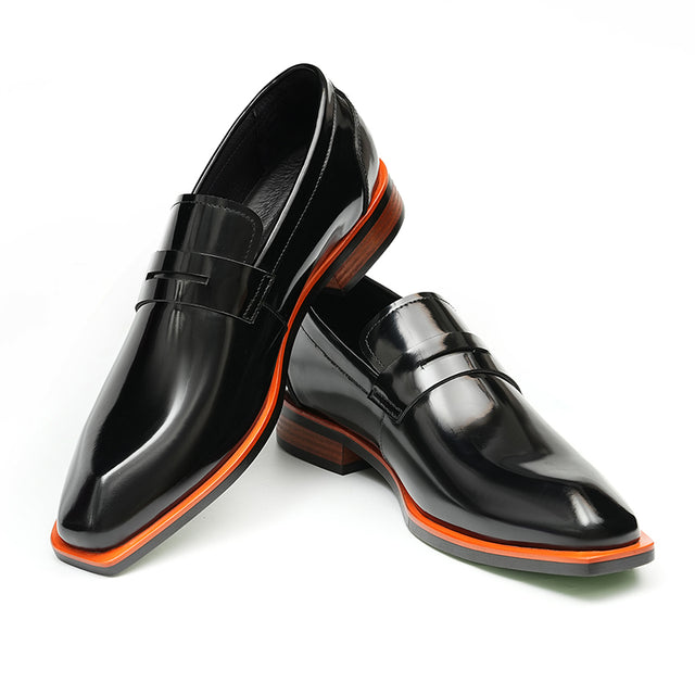 Aurastyle Ebonique Croc Leather Brogues