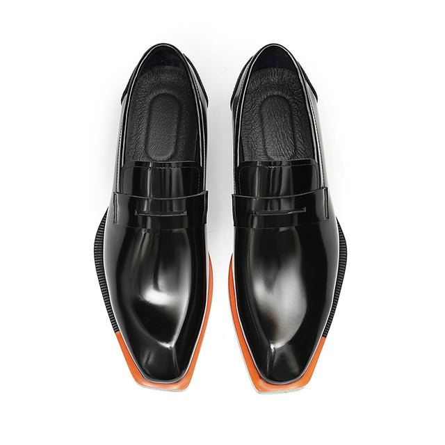 Aurastyle Ebonique Croc Leather Brogues