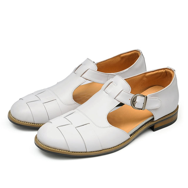 Celestova Chic Buckle Leather Sandals