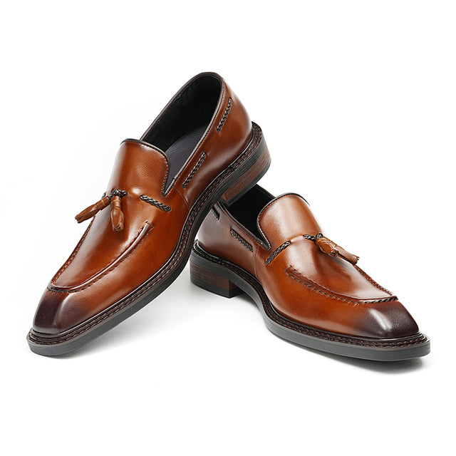 Granderie Ebonique Croc Square Toe Brogues