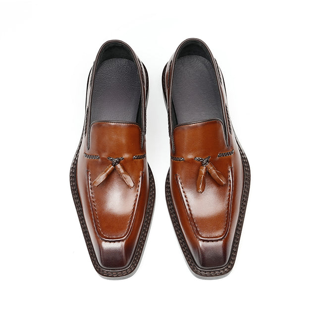 Granderie Ebonique Croc Square Toe Brogues