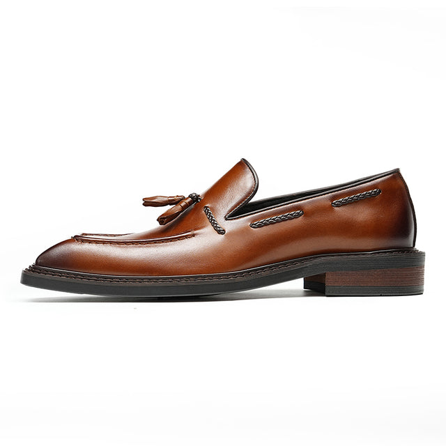 Granderie Ebonique Croc Square Toe Brogues