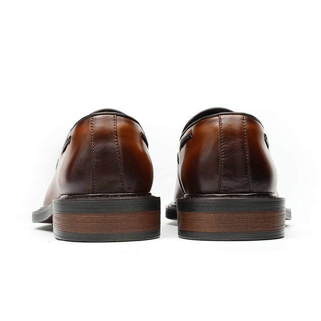 Granderie Ebonique Croc Square Toe Brogues