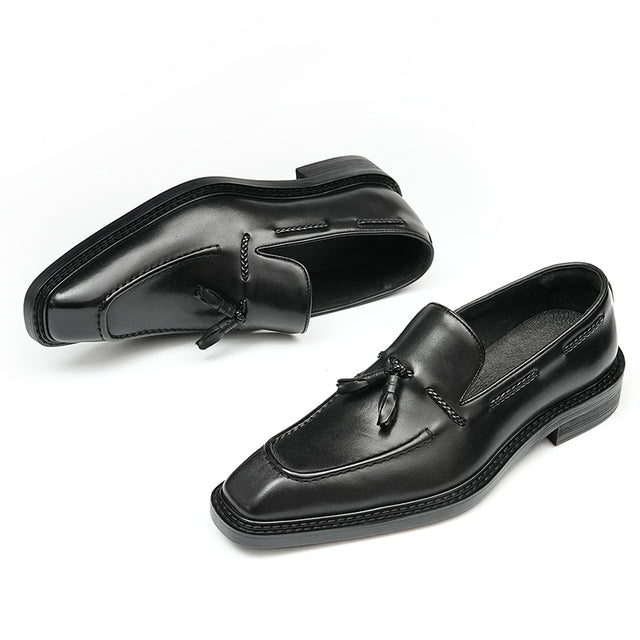 Granderie Ebonique Croc Square Toe Brogues