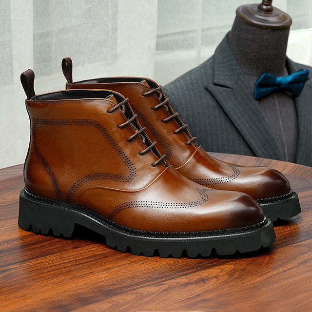 UrbanSleek Lace-Up Leather Boots