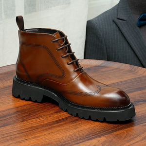 UrbanSleek Lace-Up Leather Boots