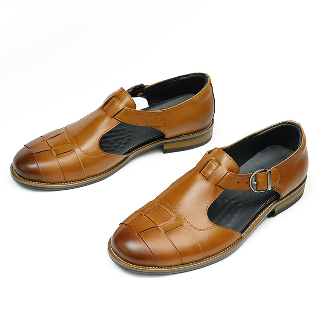 Celestova Chic Buckle Leather Sandals