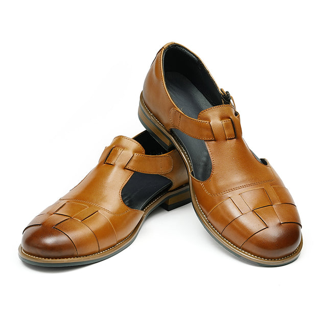 Celestova Chic Buckle Leather Sandals