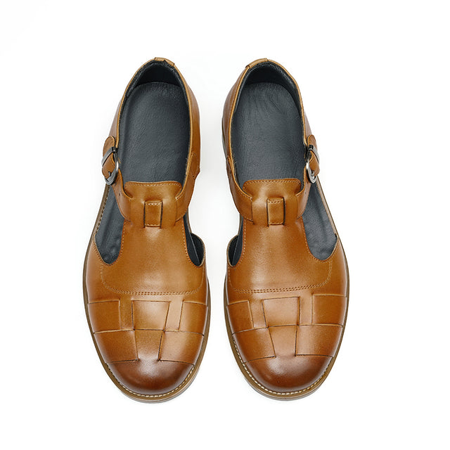 Celestova Chic Buckle Leather Sandals