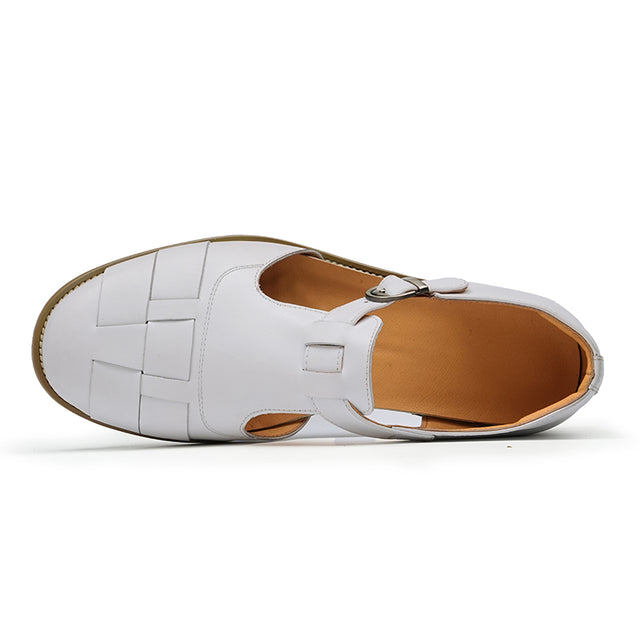 Celestova Chic Buckle Leather Sandals