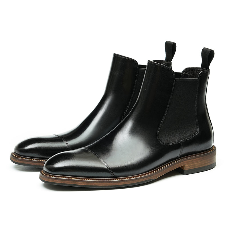 LuxLeather Round Toe Classic Chelsea Ankle Boots