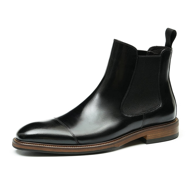 LuxLeather Round Toe Classic Chelsea Ankle Boots