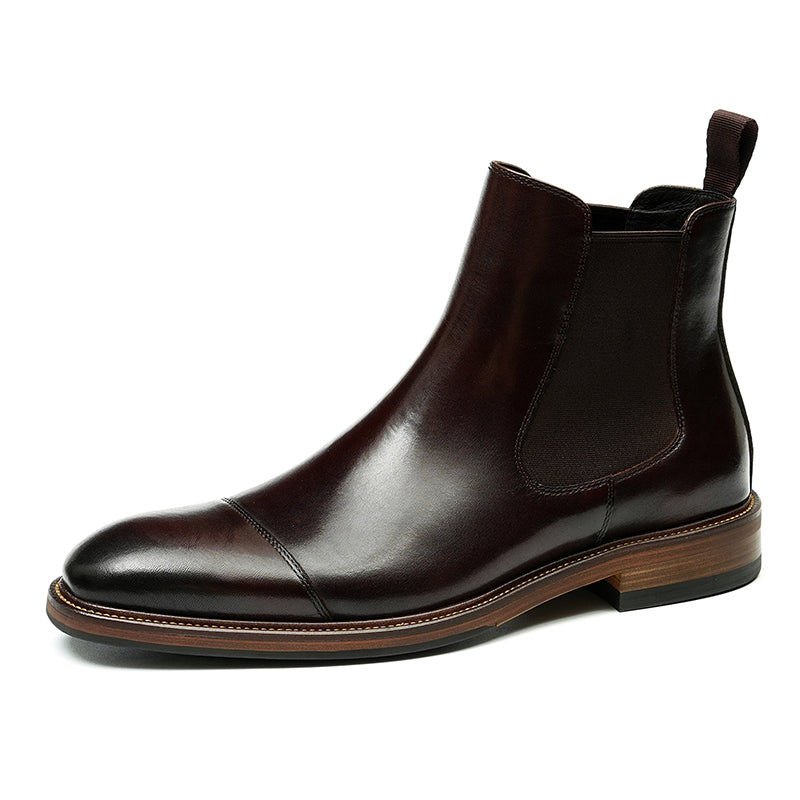 LuxLeather Round Toe Classic Chelsea Ankle Boots