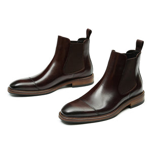 LuxLeather Round Toe Classic Chelsea Ankle Boots