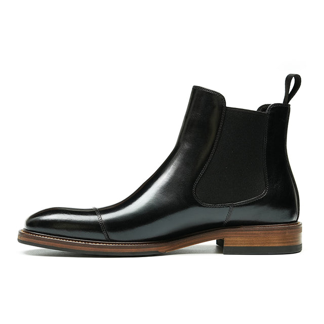 LuxLeather Round Toe Classic Chelsea Ankle Boots