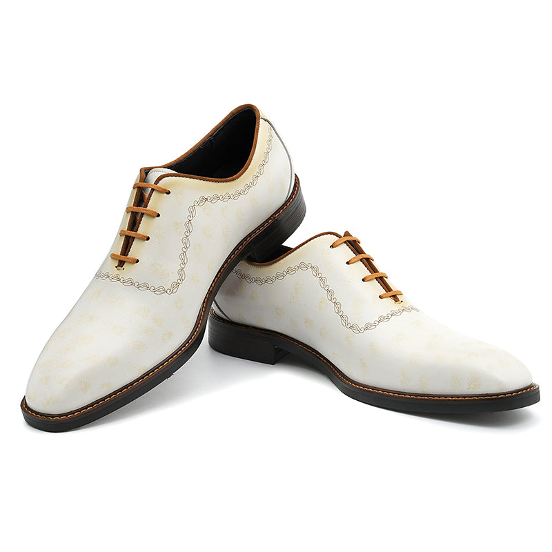 Exotic Elegance Leather Wingtip Brogue Dress Shoes