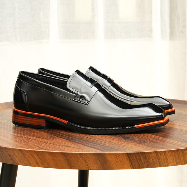 Aurastyle Ebonique Croc Leather Brogues
