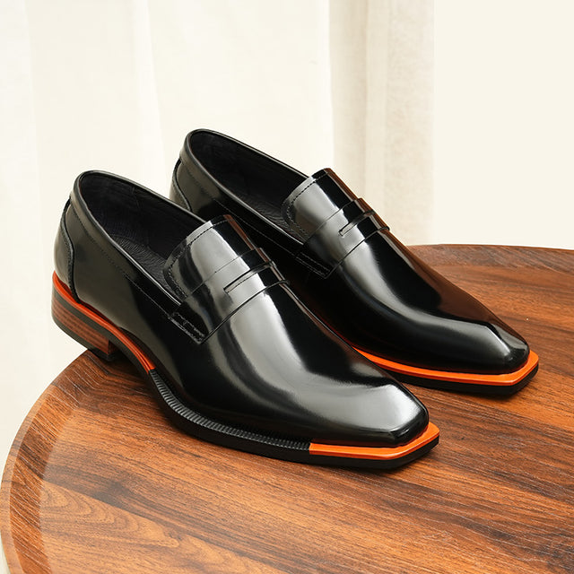 Aurastyle Ebonique Croc Leather Brogues