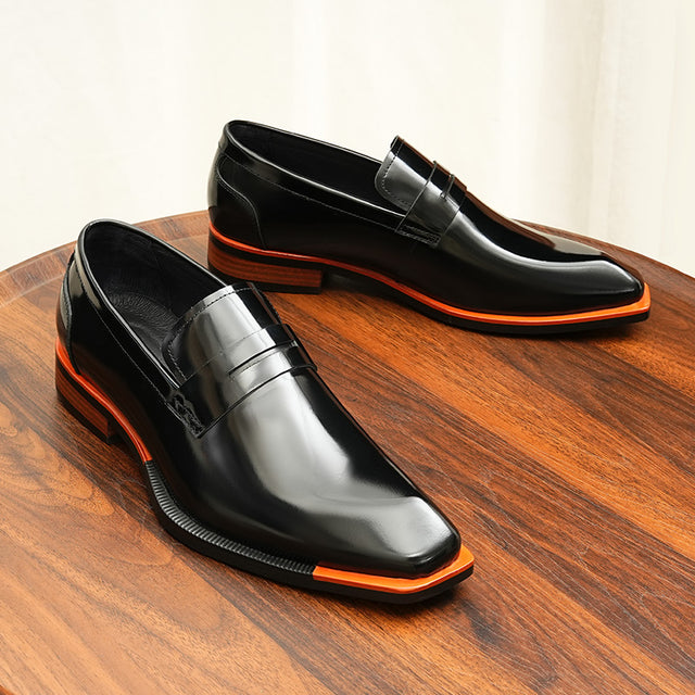 Aurastyle Ebonique Croc Leather Brogues