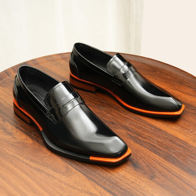 Aurastyle Ebonique Croc Leather Brogues