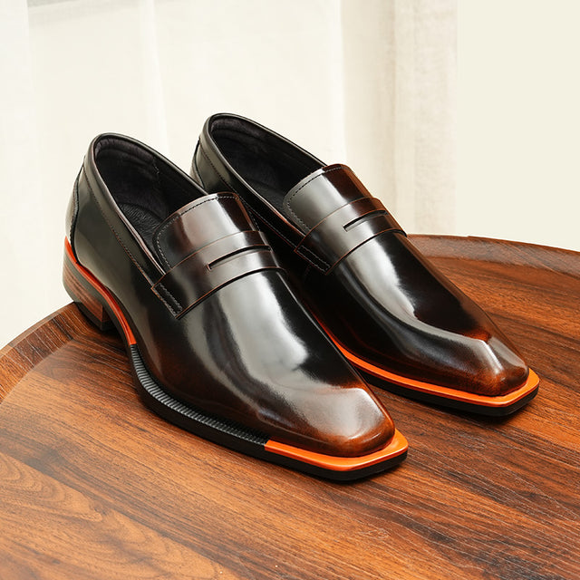 Aurastyle Ebonique Croc Leather Brogues
