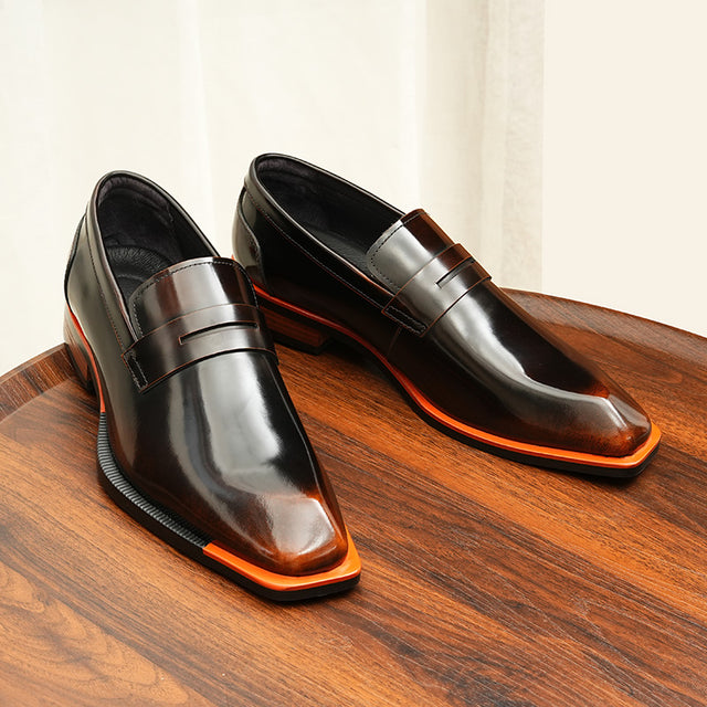 Aurastyle Ebonique Croc Leather Brogues