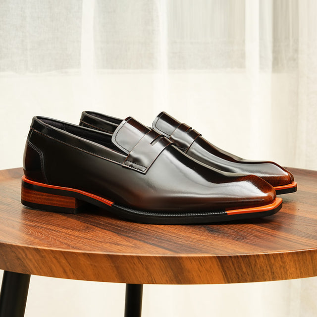 Aurastyle Ebonique Croc Leather Brogues