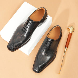 ExoticLuxe Cow Leather Lace Up Brogues