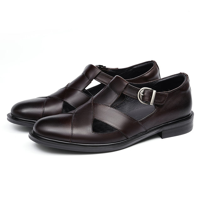 Dracavant Chic Buckle Leather Sandals