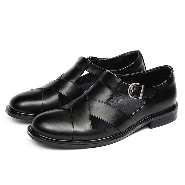 Dracavant Chic Buckle Leather Sandals
