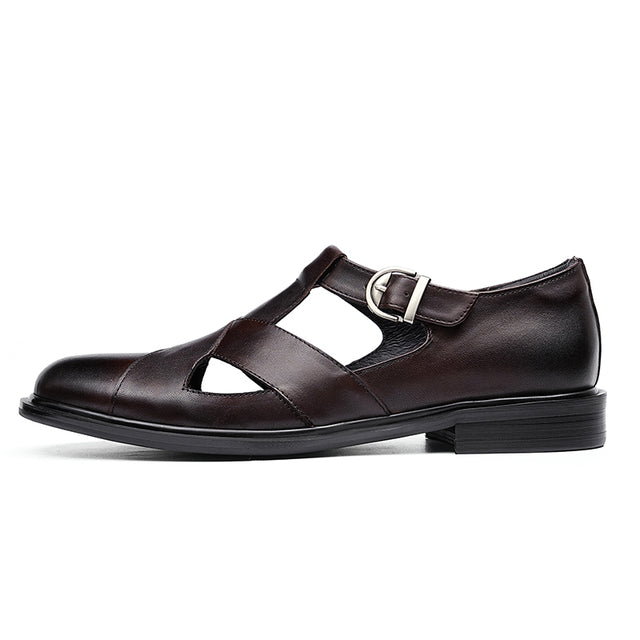 Dracavant Chic Buckle Leather Sandals