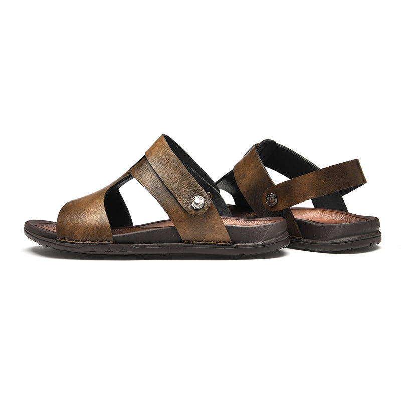 LuxeLeather  Summer Chic Buckle Sandals