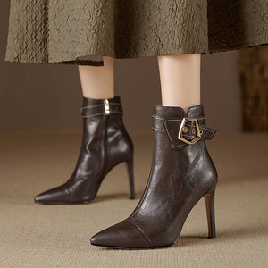 Luxury Leather Pointed Toe Tall Boots