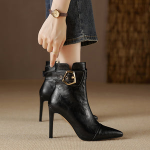 Luxury Leather Pointed Toe Tall Boots